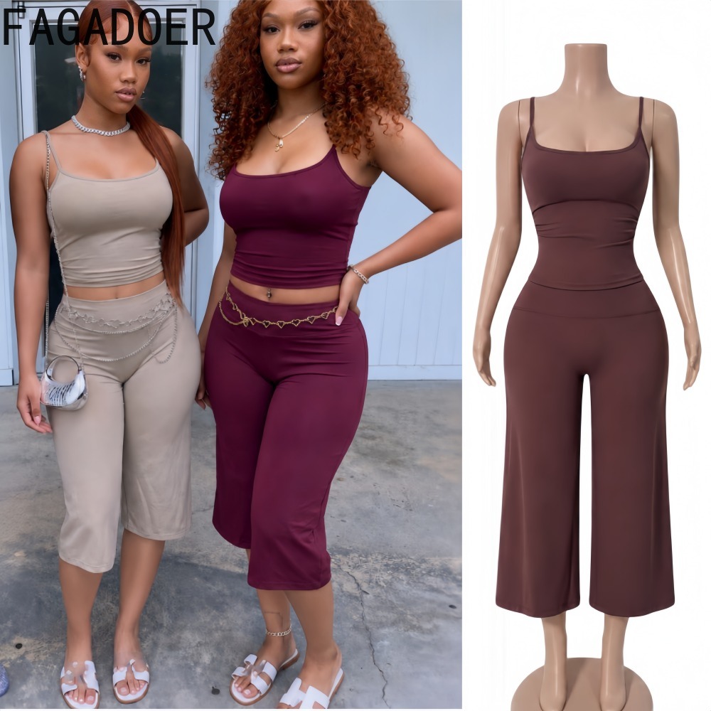 Suspender Tank Top - FAGADOER INS Ensemble tendance pour femmes