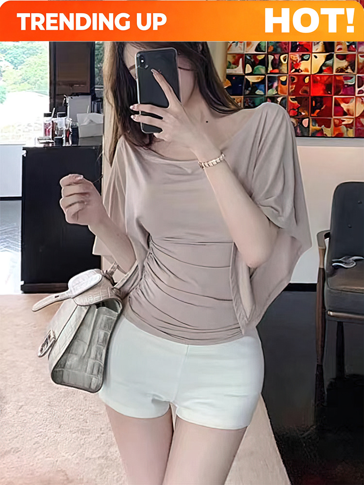 T Shirt Tight Fit - T-shirt d'été sexy à épaules dénudées